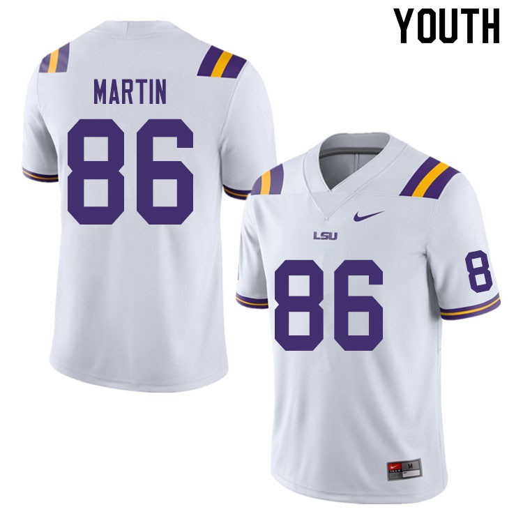 Youth #86 Michael Martin LSU Tigers College Football Jerseys Sale-White